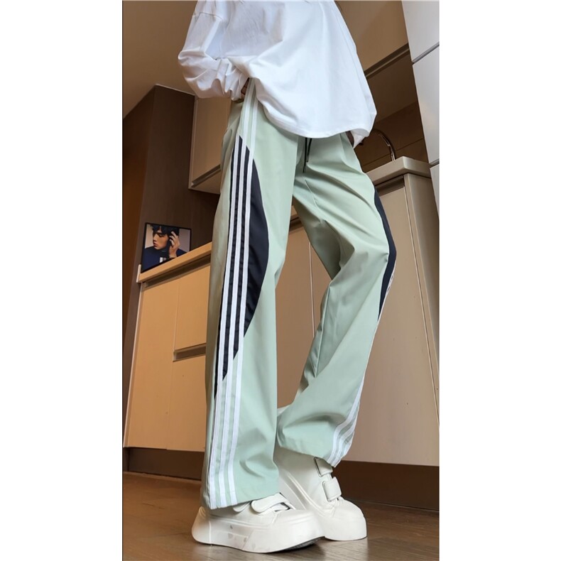 2025秋季新款潮流半圆条纹撞色宽松冲锋裤B315-K24321-特p35控68,男装休闲裤,电商B315