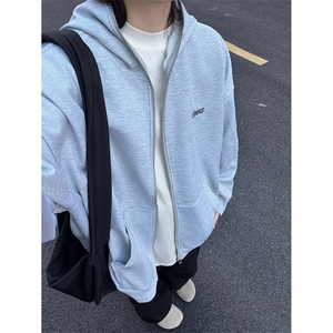 美式潮牌高街连帽开衫卫衣男女春秋季宽松休闲情侣小众全拉链外套图片