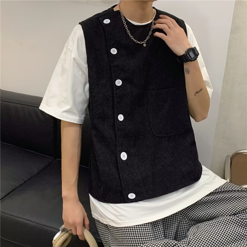 夏季工装无袖马甲男坎肩背心个性宽松薄款上衣W1025-P36,男装背心/马甲,星座1109-3