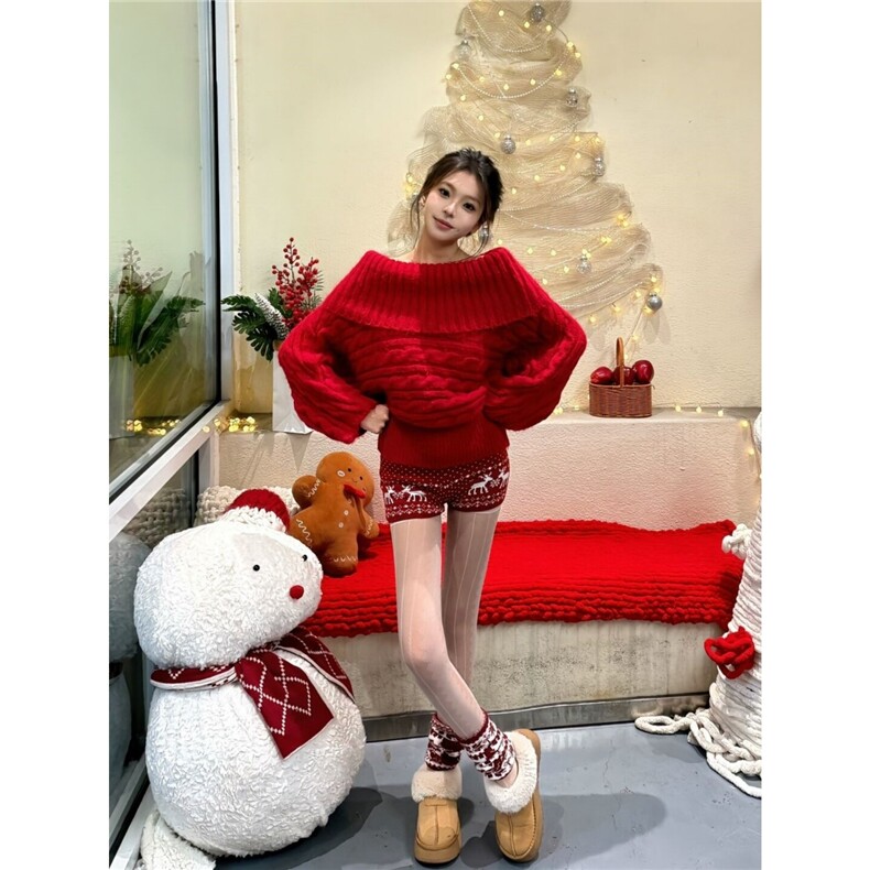 1506A/G60790/P39圣诞节穿搭套装女秋冬季红色,男装休闲套装,星座1506A