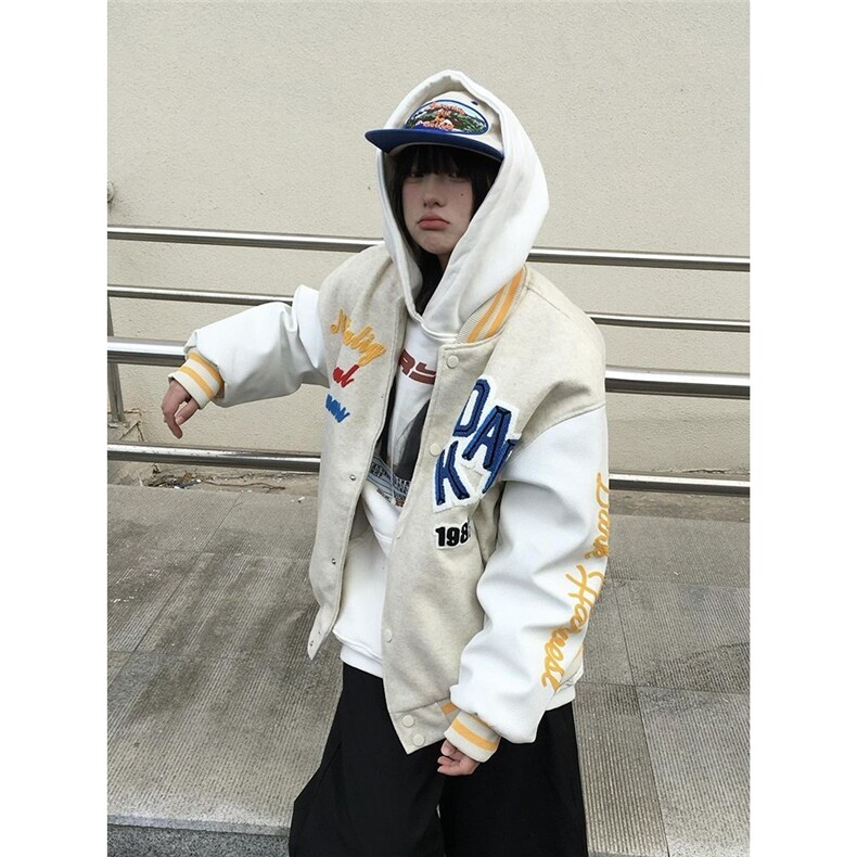 W599-P682025美式复古棒球服宽松休闲学生刺绣外套潮牌夹克上衣,男装夹克,星座911-1