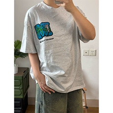 万针全刺绣工艺抖音得物高品质260克重磅纯棉双纱美式高街短袖T恤，男装T恤，电商A486