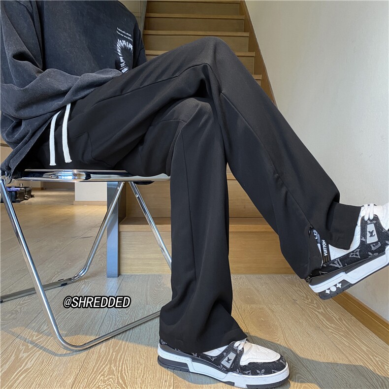 2023夏季新款薄款高街宽松西裤拉链分叉长裤B315-K23263-p50控65,男装休闲裤,电商B315