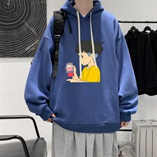 WY2200-P35加绒款-P40纯棉连帽卫衣男大码运动帽衫宽松薄外套男，男装卫衣，电商A040