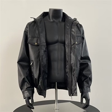 【升级款】高级感机车皮衣夹克男女外套小众PU皮飞行服Y10166-P85，男装夹克，电商B245