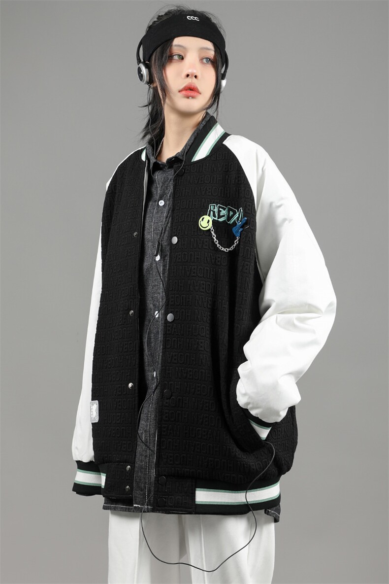 秋装新品潮韩版夹克棒球服男女中性风胸针刺绣简约外套8013-P95,男装夹克,电商A441-1