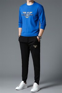 SXL9651秋季2023年新款男士长袖长裤修身休闲时尚卫衣套装P138图片