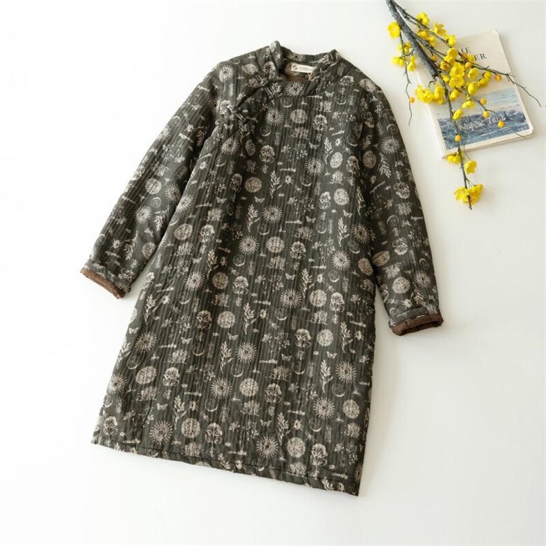 盘扣衣，女装棉衣/棉服，蓝院