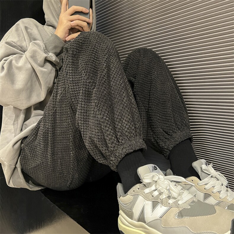 2024冬款潮流宽松束脚裤阔腿百搭休闲裤313A-1-NK59-P55控68,男装休闲裤,星座808A-1