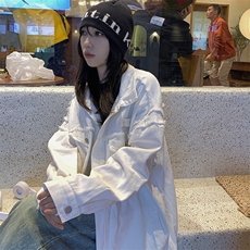 白色牛仔外套女春季新款设计感小众炸街复古夹克上衣NZ023-85，男装工装外套，星座911-3