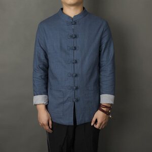 中国风大码盘扣棉麻夹克男唐装亚麻外套钱塘6005-6082-P85图片