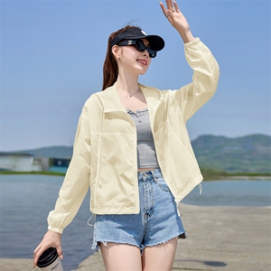 防晒衣女短款薄外套2025夏季新款防紫外线透气户外百搭连帽防晒服图片