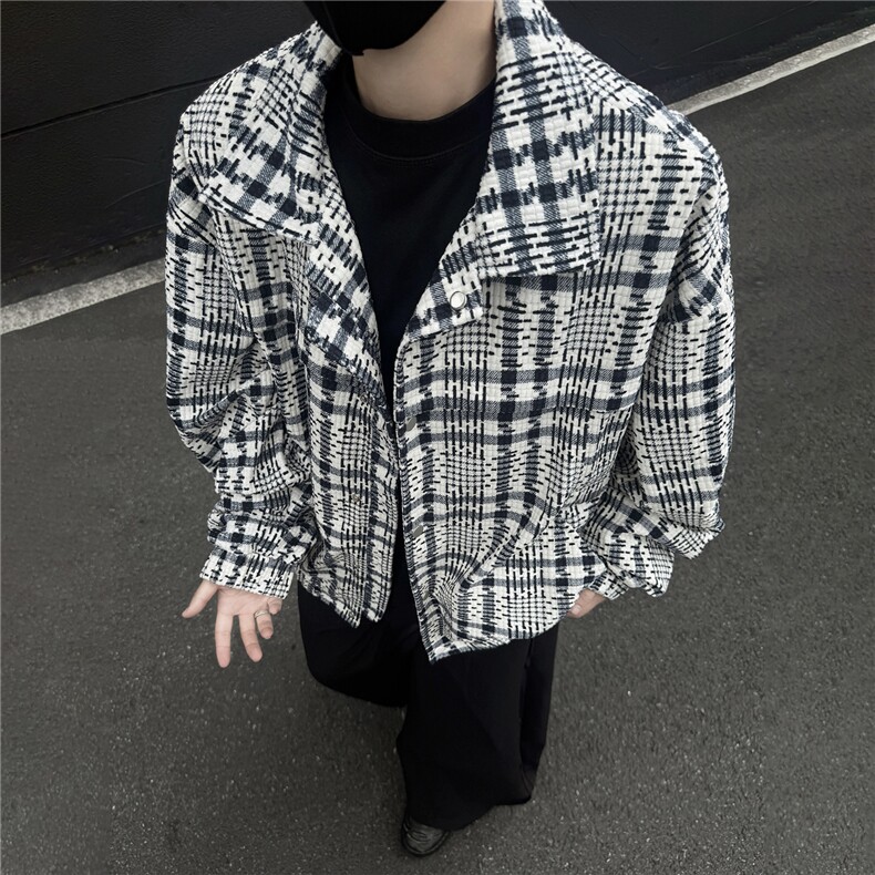 黑墙秋季工装夹克休闲潮牌玉米粒印花贴膜翻领外套A436-6110-P70,男装夹克,电商A436