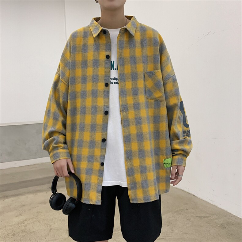2023 春季 宽松格子长袖衬衫 潮 CS03 P45图片