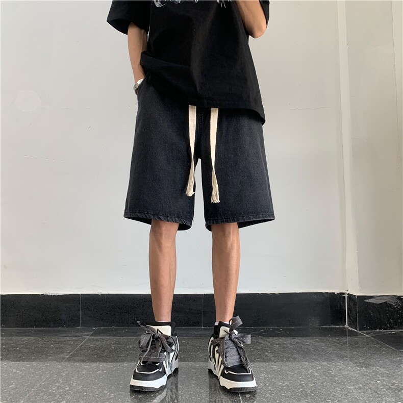 DXK8033-P35宽松五分裤子男高街潮流潮牌港风外穿工装短裤夏季图片