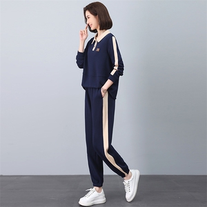 运动服套装女春秋季2024秋装新款时尚妈妈洋气大码休闲卫衣两件套图片