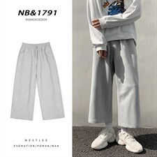 现货！！春季阔腿休闲宽松九分裤卫裤B377-KN118-P45限价58，男装休闲裤，电商B377