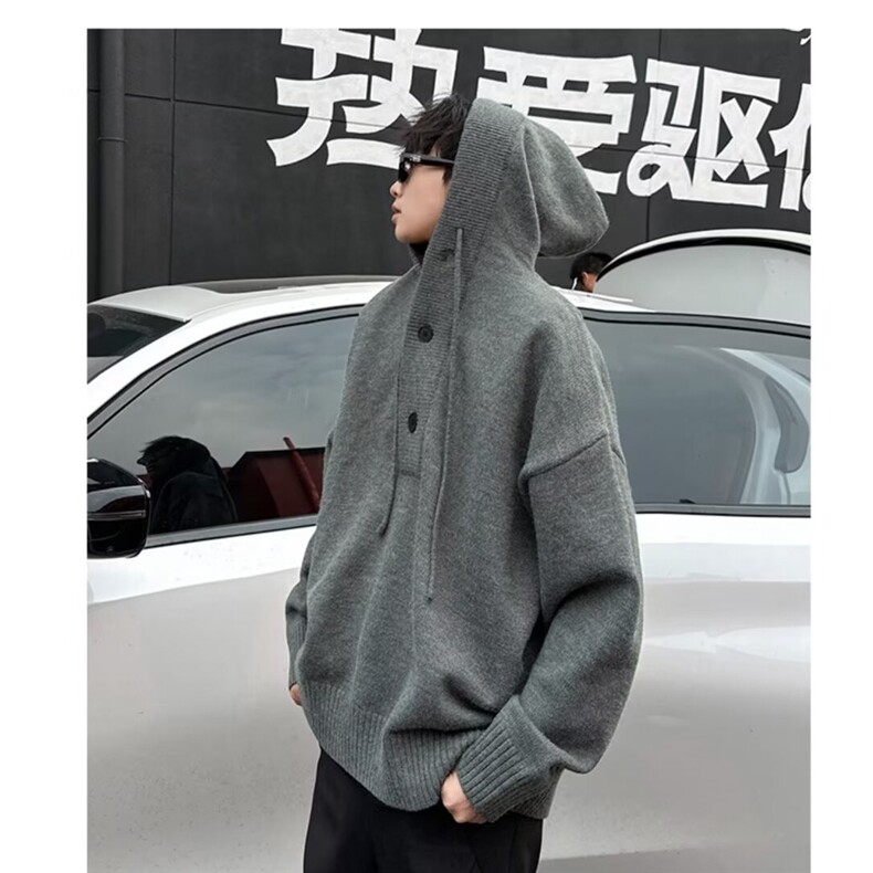 B411P75秋装男装毛衣连帽休闲男装宽松百搭,男装针织衫/毛衣,星座512-6