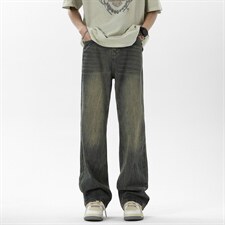 C315-G3022现货高品质高街复古重工洗水猫须马骝牛仔裤(P65限89)1，男装牛仔裤，电商C315