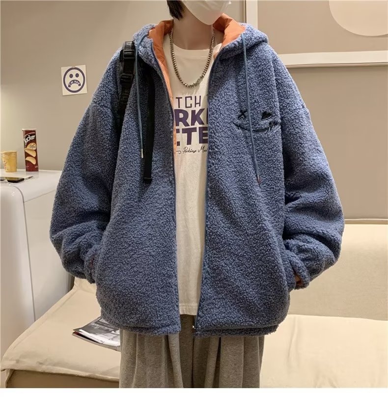 冬季ins潮牌连帽两面穿袄羊羔绒服外套男休闲上衣W5922-P74,男装棉衣,星座512-3