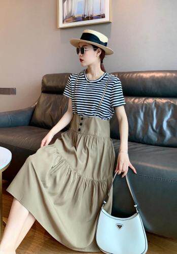 韩式休闲背带裙，女装，水锦红