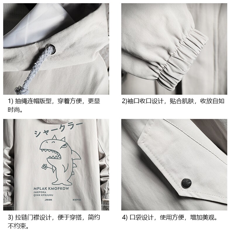 JK41092-P85加棉款-P115纯棉连帽夹克男士大码工装夹克男网格,男装夹克,电商A040A