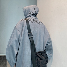 EQ305这是一件很潮的美式麂皮绒连帽套头卫衣男秋季宽松外套P58，男装卫衣，电商C306-1