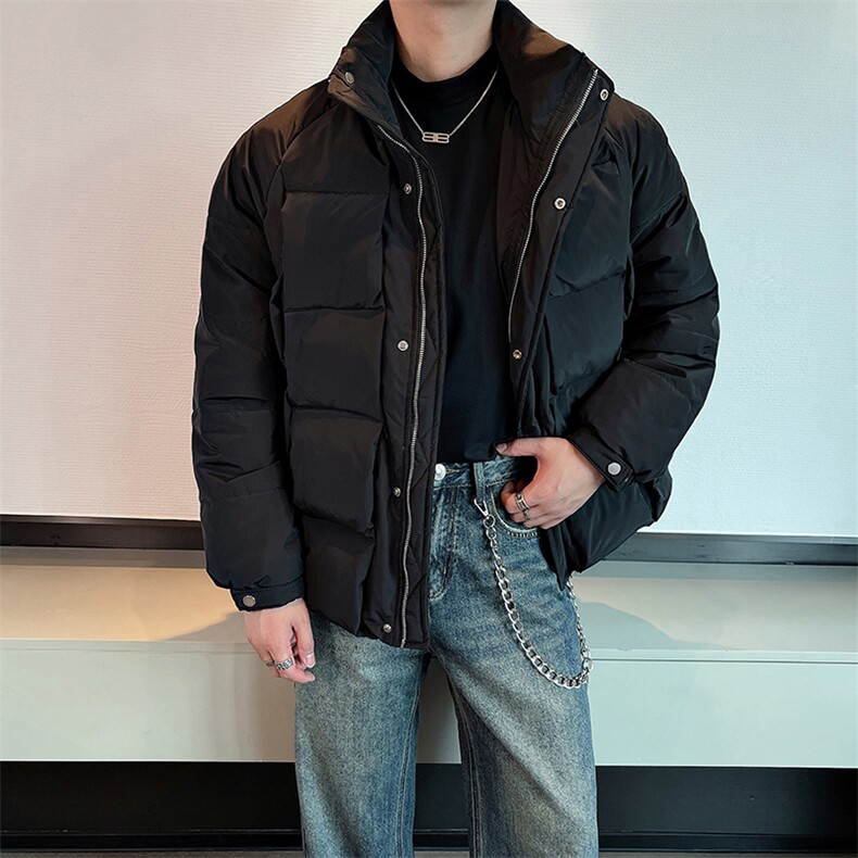 冬季时尚设计款立领棉衣男休闲保暖面包服立体格子棉服M127-P170,男装棉衣,电商B267