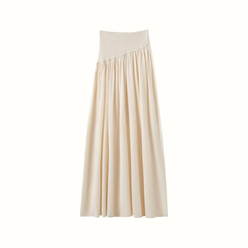 2025年秋季百褶裙宽腰舒适时尚百搭通勤半身裙，女装半身裙，迎冬羊绒