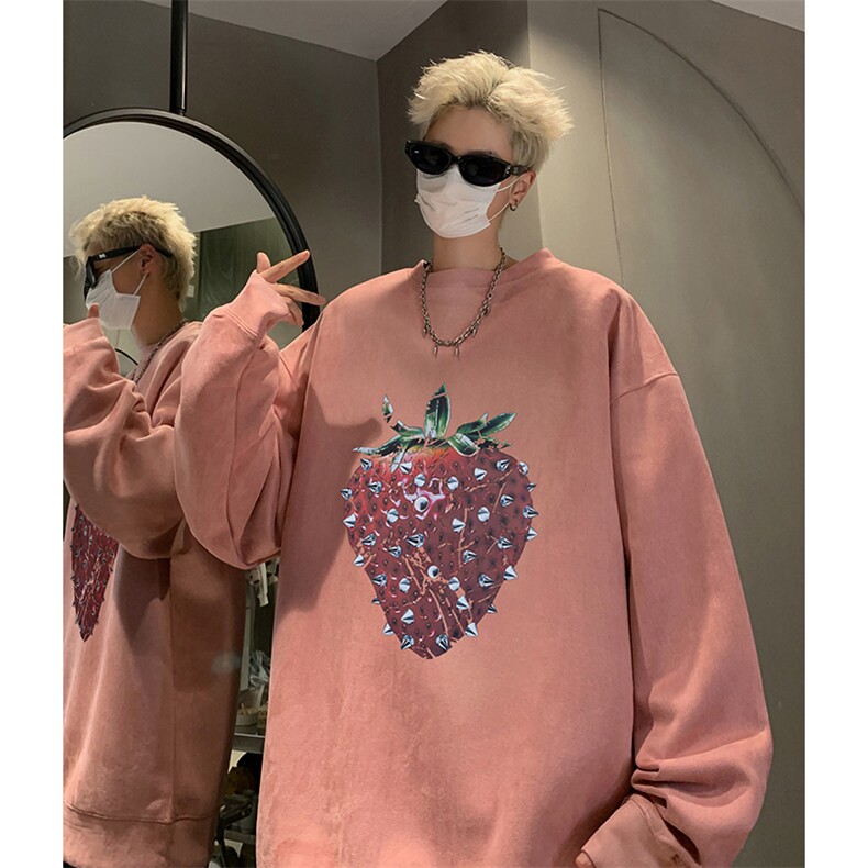 抖音得物供货 提供视频 秋冬重磅美式麂皮绒圆领卫衣 JY332图片