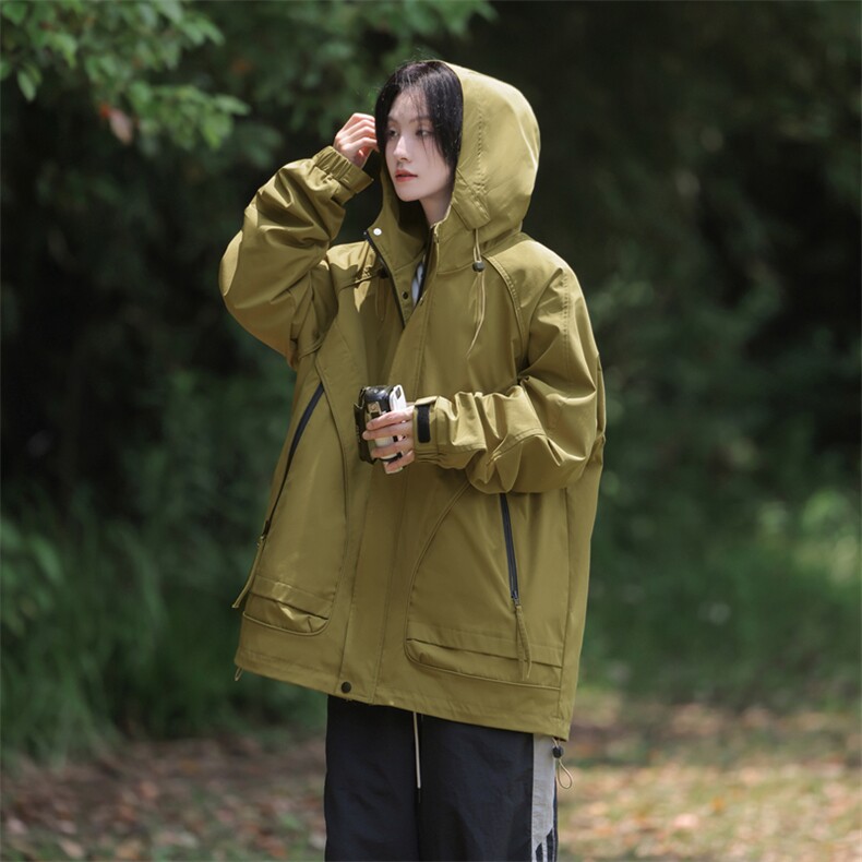 新款中性风连帽个性冲锋衣宽松二开夹克男DSA157B-J217-P85,男装夹克,电商A157B
