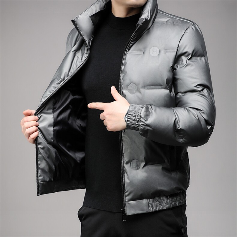 秋冬季立领羽绒服男士白鸭绒轻薄短款潮服休闲户外保暖外套,男装羽绒服,钱塘6003（原4033）