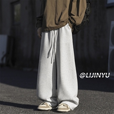 百搭款潮牌时尚宽松阔腿弯刀直筒休闲裤子X1620-特批-36：75，男装休闲裤，星座718