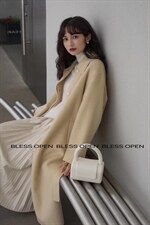 冬季新款澳毛腰带款羊绒大衣，其它，BLESS OPEN