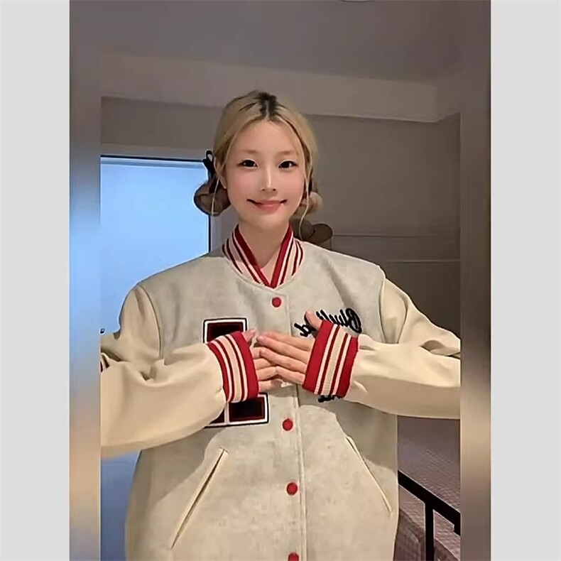 美式复古字母刺绣棒球服男女同款加棉加厚外套秋冬MF920-P82,女装短外套,星座208-5