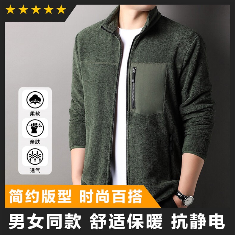 F83117仿生动物绒毛一体工艺新型拉链加绒卫衣外套零甲醛抗静电图片