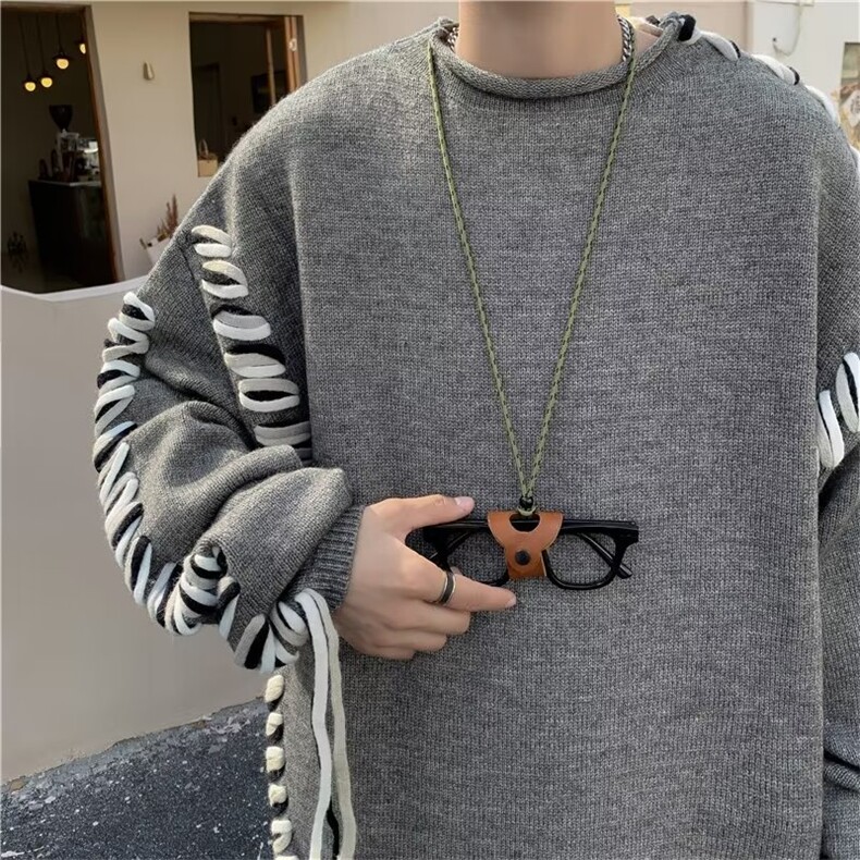 美式街头设计感圆领毛衣男慵懒风休闲针织衫MY9201P48,男装针织衫/毛衣,星座1116-2
