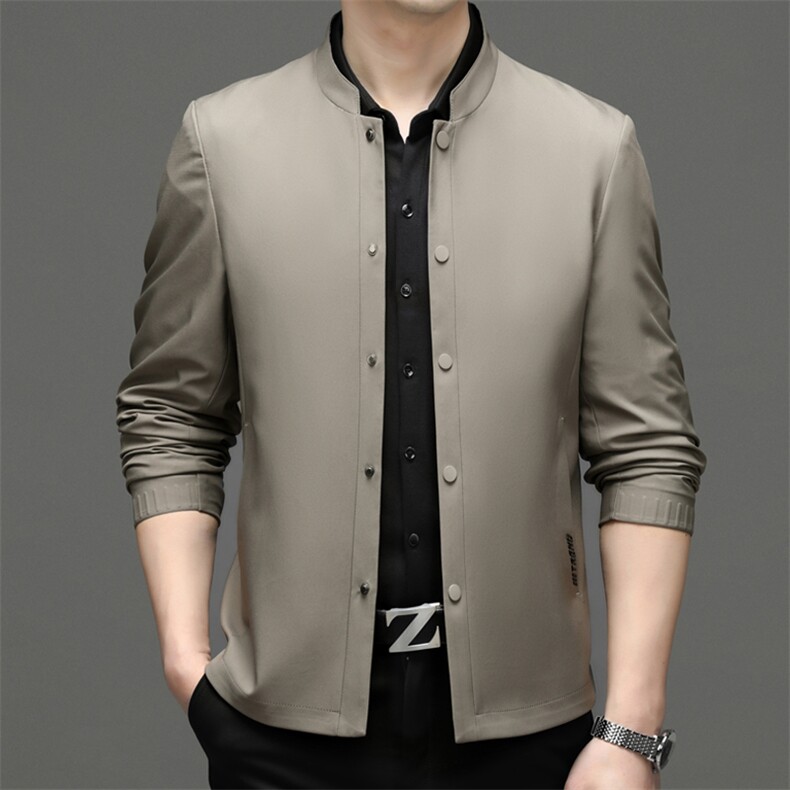 Z1312春季新款2023年男士休闲长袖中山领夹克商务外套,男装夹克,电商B360