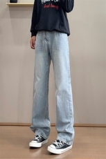 B221美式ins暗黑高街重工艺修身微喇牛仔裤LK24372-特P45控78，男装牛仔裤，电商B221