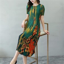 缎面三宅压褶魔术裙，跑量款，其它，理想花缘