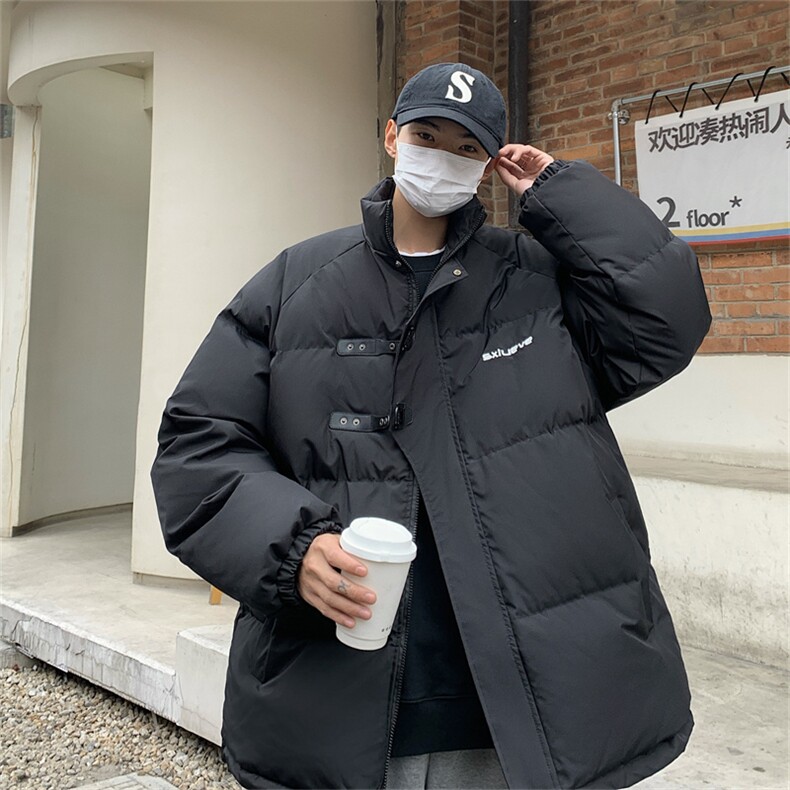 刺绣立领防水棉衣青春校园风潮牌宽松棉衣外套冬季简约街头,男装棉衣,星座907