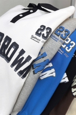 1港风中性风平铺POLO领卫衣女情侣大码休闲套头卫衣C7720P55控88，男装卫衣，星座226-2