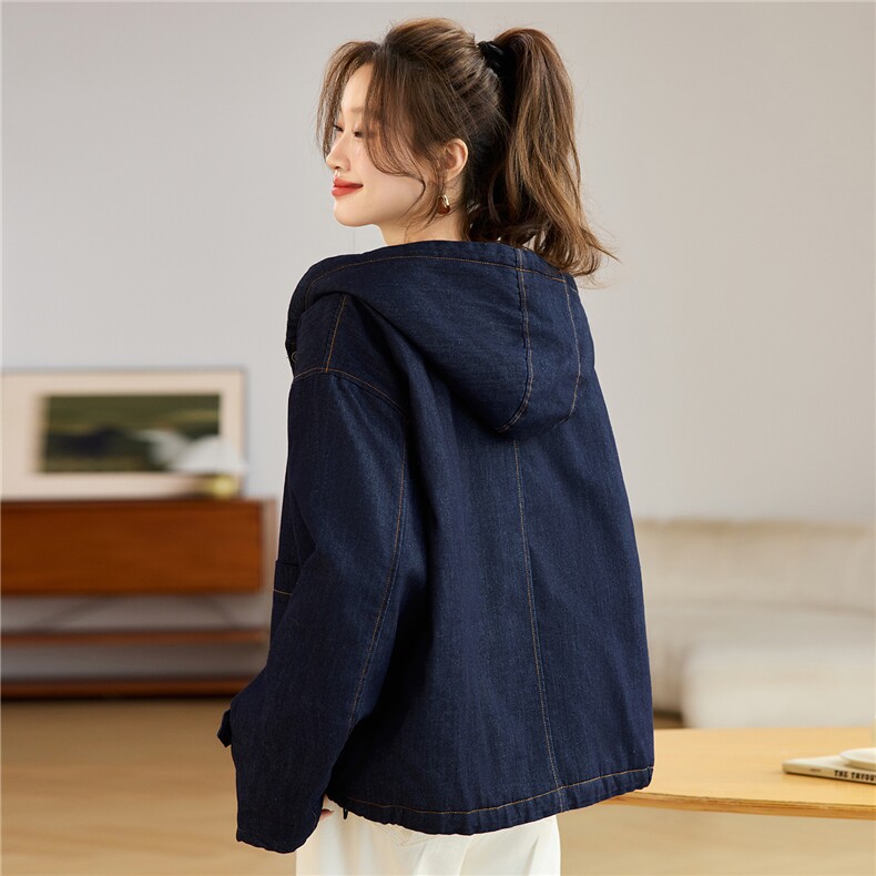 叶笙衣82591牛仔里布格子加棉外套,女装棉衣/棉服,叶笙衣