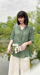 纯苎连衣裙小衫裤子裙子衬衣 时尚风 风淑女风休闲风,女装连衣裙,川哲