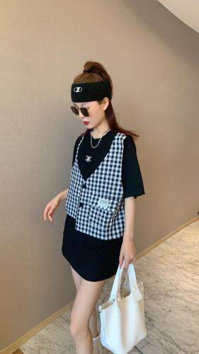 假两件套T，女装，迷乐田子