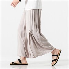 大码风汉服裤棉麻休闲宽松棉麻禅茶服直筒阔腿裤男女 K62/P75图片