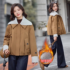 9100时尚针织拼接加绒棉衣外套（送包包），女装棉衣/棉服，依路服饰