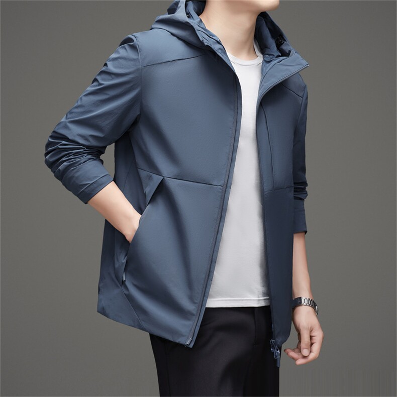连帽冲锋衣外套男士2026春秋季新款户外运动服潮流男装休闲夹克衫,男装夹克,电商B212（原钱塘6029）