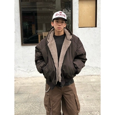 两面穿现货重磅短款座山雕棉衣男女双面穿毛毛绒棉服加厚外套，男装棉衣，电商A486