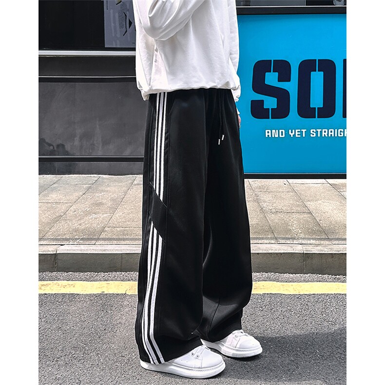数据三条杠休闲长裤坠感运动显高百搭休闲裤WK25901P35,男装休闲裤,电商A128